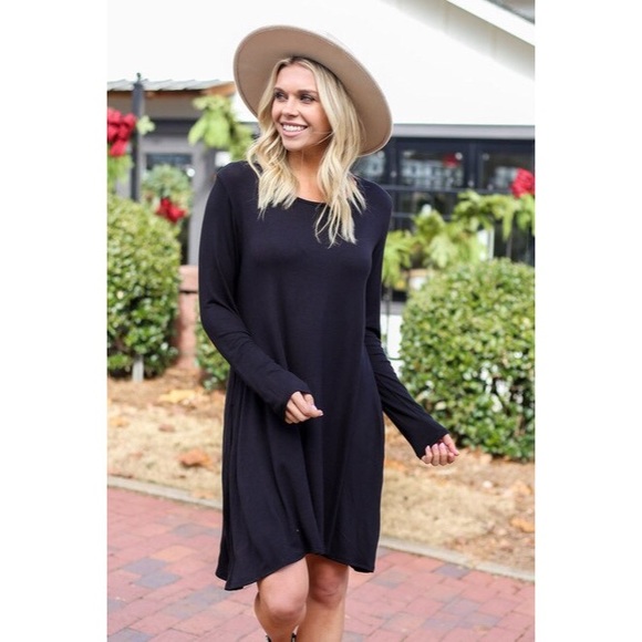 Eileen Fisher Dresses & Skirts - Eileen Fisher Black Long Sleeve Tunic Black Dress